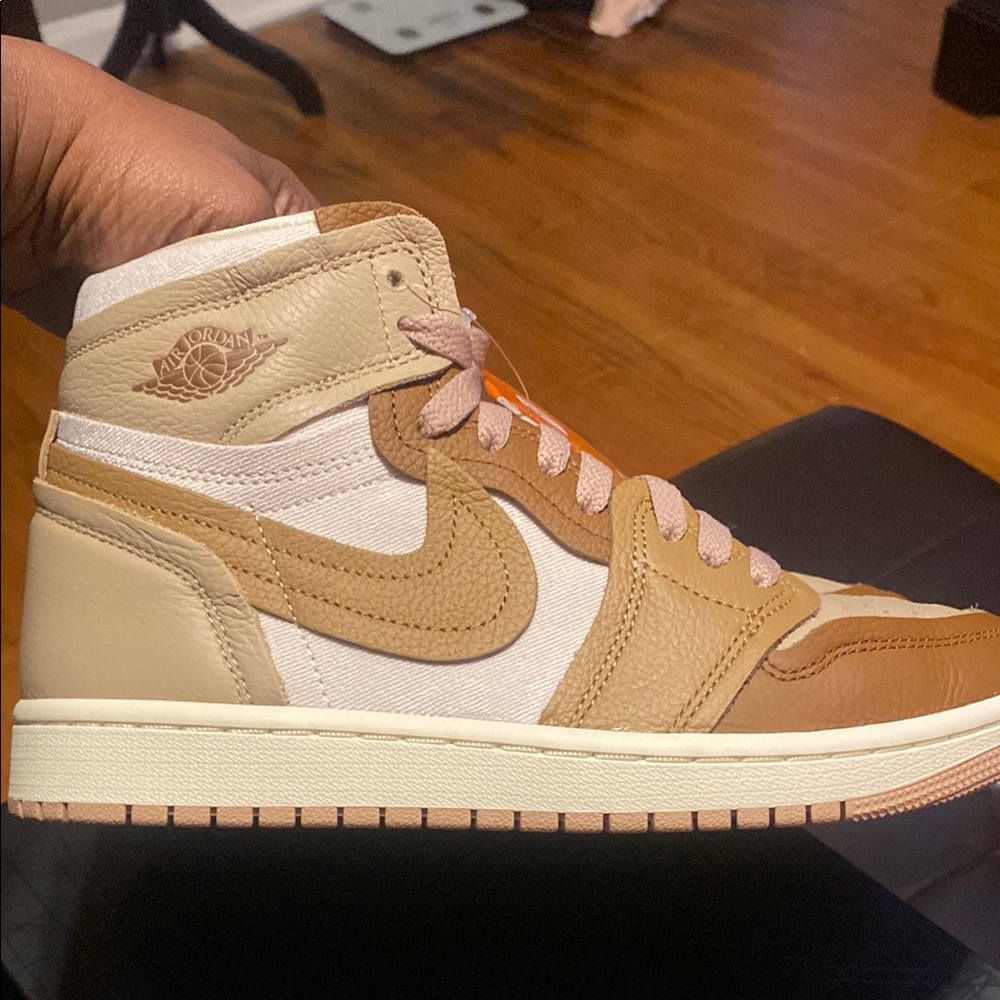 Jordan Tan Cream High-Top Sneakers